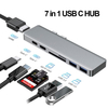 USB C Hub,7 in 1 Type C Hub Aluminum Adapter 